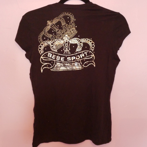 Bebe Tops Bebe Sport Crown Logo Tee Sz M Poshmark